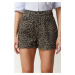 Trendyol Multicolored Leopard Print Brown Shorts & Bermuda