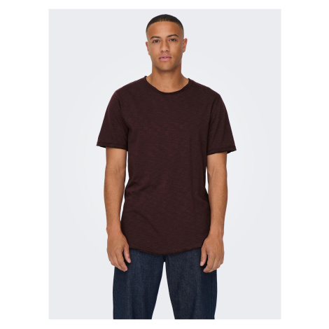 Wine men's striped t-shirt ONLY & SONS Benne - Men's