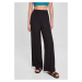 Women's wide viscose trousers in black color