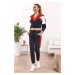 Comfortable sweatshirt with stand-up collar and red and black trousers