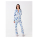 LC Waikiki Shirt Collar Floral Long Sleeve Women's Pajama Set