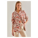 Bianco Lucci Women's Multi Patterned Casual Linen Shirt