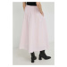 Bavlnená sukňa Herskind ružová farba, maxi, áčkový strih