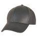 Black Alpha Shape Dad Synthetic Leather Cap