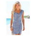 VENICE BEACH Plážové šaty  modrosivá / biela
