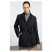 Trendyol Black Regular Fit Belted Thin Quilted Puffer Coat