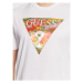 Guess Tričko Abstract Logo M3GI57 K9RM1 Biela Slim Fit