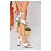 Fox Shoes White Thick Heeled Women's Shoes