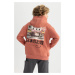 DEFACTO Boys' Oversize Fit Hooded Thick Sweatshirt Fabric Sweatshirt