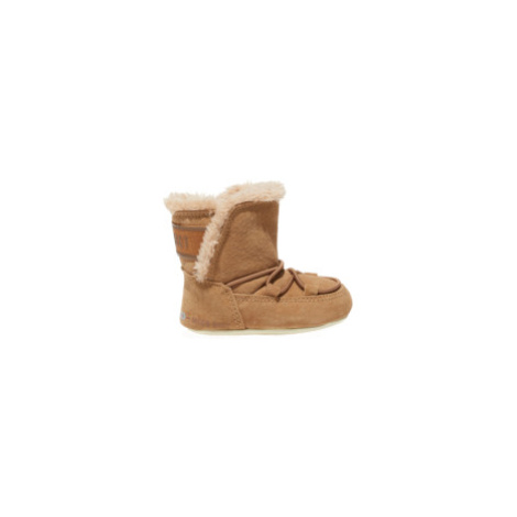 Detské členkové zimné topánky MOON BOOT CRIB SUEDE, 001 whisky