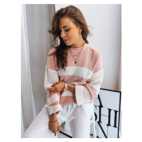 AMELIA ladies sweater with pink and white stripes Dstreet from