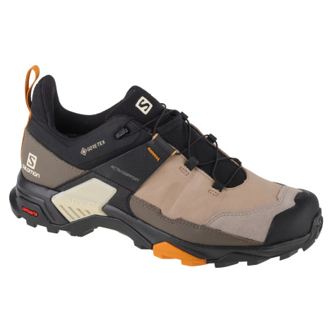 ČIERNO-BÉŽOVÉ KOŽENÉ TURISTICKÉ TOPÁNKY SALOMON X ULTRA 4 LEATHER GTX 414534