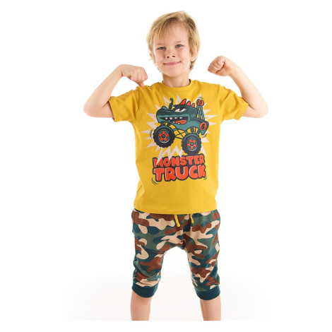 Denokids Monster Truck Boy T-shirt Capri Shorts Set