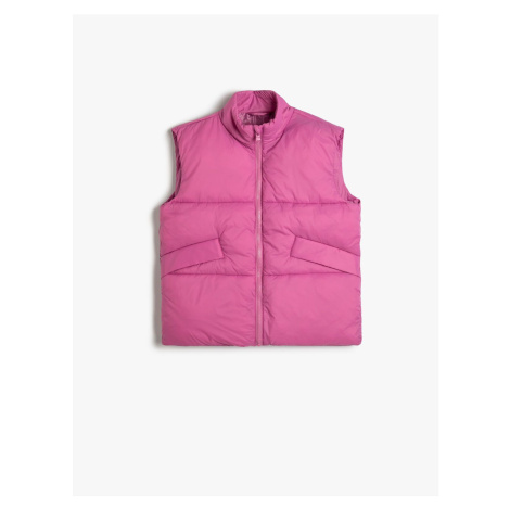 Koton Puffer Vest High Collar Zippered Pocket