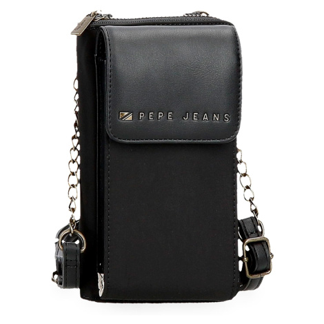 Crossbody peňaženka s vreckom na mobil Pepe Jeans Morgan - čierna