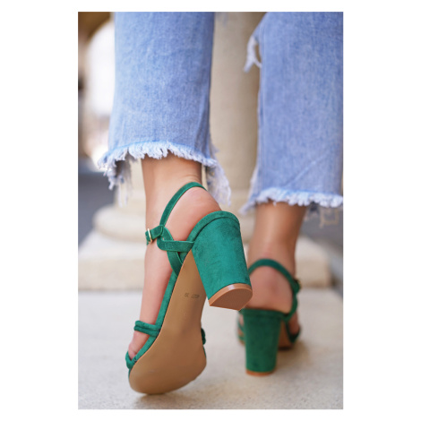 Zelené sandále na hrubom podpätku Dalla Belle Women
