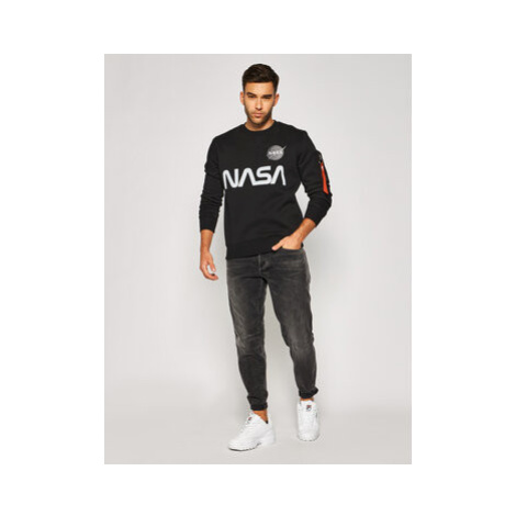 Alpha Industries Mikina Nasa Reflective 178309 Čierna Regular Fit