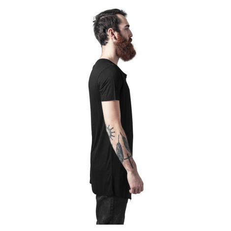 Black T-shirt with a long front zipper with an open brim