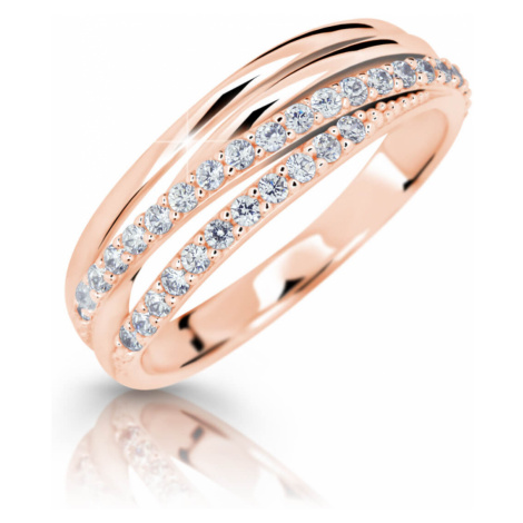 Cutie Jewellery Trblietavý prsteň z ružového zlata Z6716-3352-10-X-4 59 mm