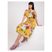 Yellow midi dress with floral prints Melani