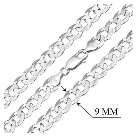 Silvego Strieborná masívna retiazka CURB Pancr mm - rhodiovaná TTT2006LN