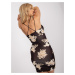 Black-beige floral bodycon mini dress