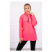Tunika na zips s kapucňou Oversize pink neón UNI