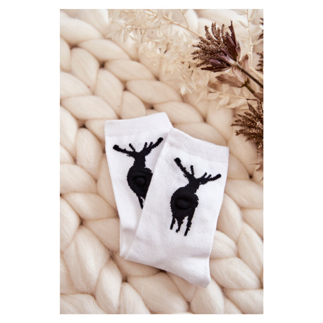 Youth Cotton socks Black Deer White