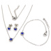 Linda's Jewelry Sada šperkov modrá Circle chirurgická oceľ IS026