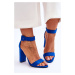 Suede High Heel Sandals Dark Blue Jacqueline