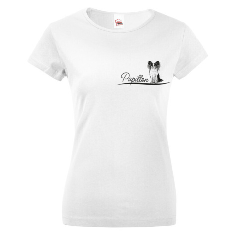 Dámské tričko pre milovníkov zvierat - Papillon - darček na narodeniny