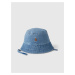 Modrý detský rifľový klobúk s výšivkou GAP