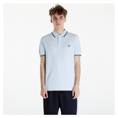 Tričko FRED PERRY Twin Tipped Fred Perry Shirt Light Ice/ Cyber Blue/ Midnight Blue