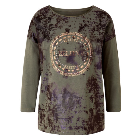 heine Tričko  bronzová / kaki / čierna