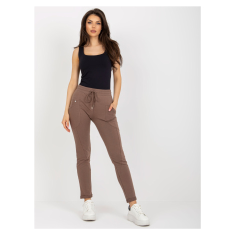 Brown women's sweatpants with straight legs