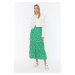 Trendyol Green Floral Pattern Knitted Skirt