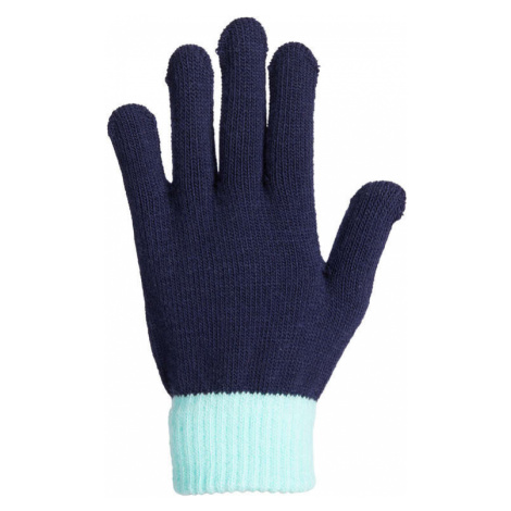 FOUGANZA Detské jazdecké rukavice Tricot so silikónovými výstupkami modro-tyrkysové TYRKYSOVÁ 4 