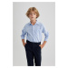 DEFACTO Boys Blue Oxford Long Sleeve School Shirt