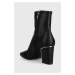 Členkové topánky Dkny Cavale dámske, čierna farba, na podpätku, K3214434