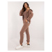 Brown tracksuit with ribbed top