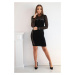 Knitted dress with tulle on the sides and sleeves black