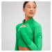 Dámske bezšvové krátke tričko MP Tempo Ultra s dlhými rukávmi a 1/4 zipsom – žiarivo zelené
