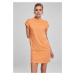 Women's tortoise dress with extended shoulders made of papaya