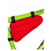 Red fabric bicycle pouch