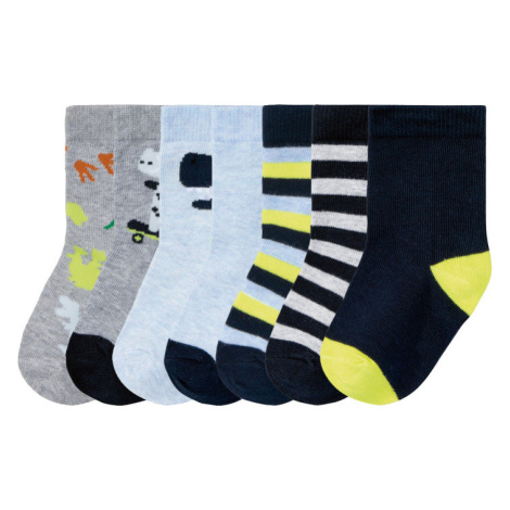 lupilu® Chlapčenské ponožky, 7 párov (dinosaurus/modrá/sivá)