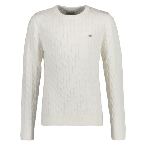 SVETER GANT SHIELD COTTON CABLE C-NECK EGGSHELL