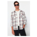 Trendyol Claret Red Regular Fit Double Pocket Winter Lumberjack Checkered Shirt