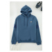 Trendyol Indigo Oversize/Wide Cut Labeled Color Blocked Fleece Inside Sweatshirt