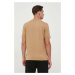 Bavlnené tričko BOSS béžová farba,s potlačou,50495742
