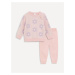 LC Waikiki Crew Neck Long Sleeve Patterned Baby Girl Knitwear Sweater and Trousers Set of 2